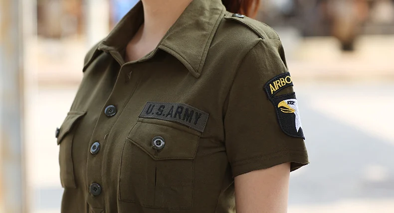 Летние женские рубашки поло из хлопка, рубашки поло с отложным воротником и двойным карманом, рубашки с коротким рукавом в армейском стиле 4XL