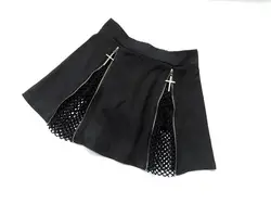 Модные уличные панк-юбки для девочек в стиле Харадзюку, ретро, винтажная застежка-молния, открытые мини юбки, женские летние плиссированные