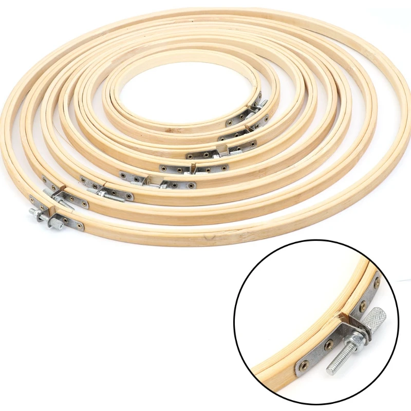

13-34cm Wooden Frame Hoop Circle Embroidery Round Machine Bamboo For Cross Stitch Hand DIY Household Craft Sewing Needwork Tool