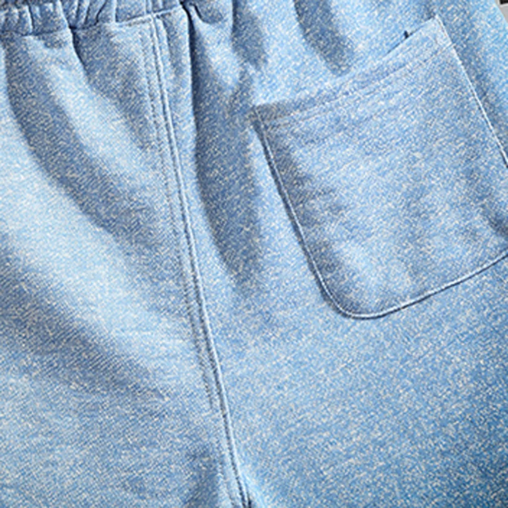 Deals Casual summer shorts men elastic waist sports shorts men cotton shorts Pure Color Casual Loose Belt Drawstring Beach Short Y613