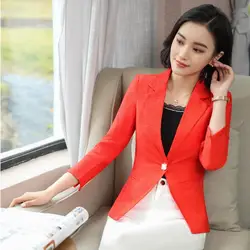 Новые стили 2018 формальный офисный женский стиль пиджаки и куртки пальто элегантное оранжевое платье для Бизнес Для женщин женские офисные