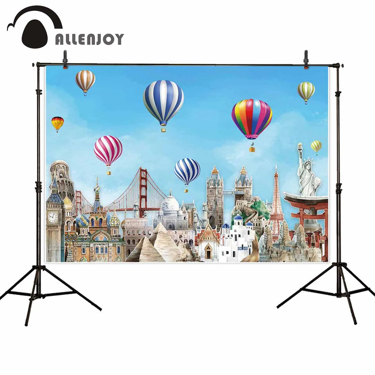 Фон для фотосъемки Allenjoy с тематикой путешествий по миру фон свадебной воздушным