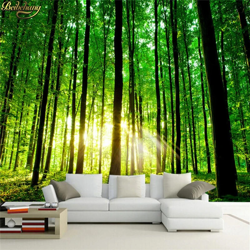 beibehang Forest tree painting photo mural wallpaper for walls 3 d livingroom TV background landscape 3D wall papers home decor