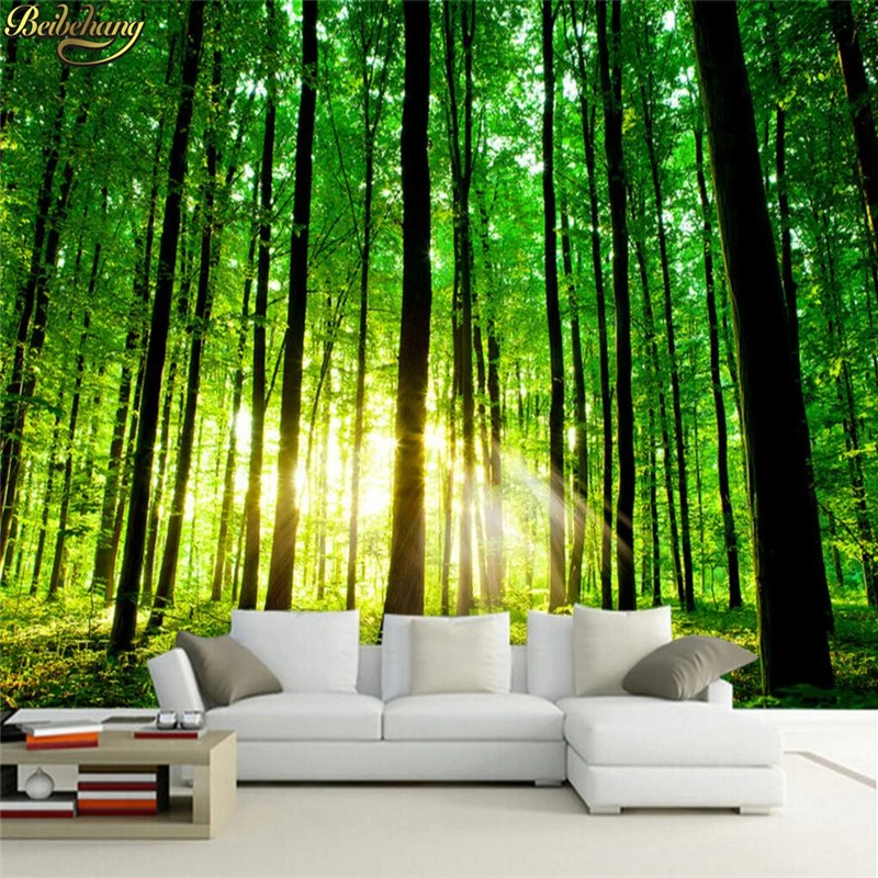 

beibehang Forest tree painting photo mural wallpaper for walls 3 d livingroom TV background landscape 3D wall papers home decor