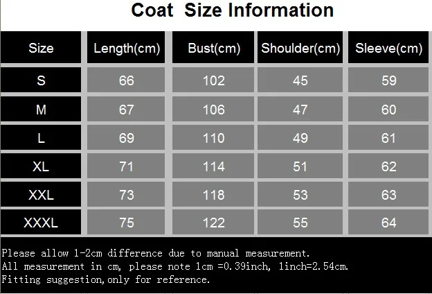 coat size