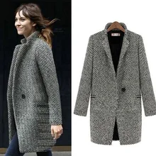 2019 Fashion Long Houndstooth Woolen Women Coat Female Plus Size Winter Plaid Jacket Wool Blend Cape Coat Tweed Outwear 6XL 2019 Fashion Long Houndstooth Woolen Women Coat Female Plus Size Winter Plaid Jacket Wool Blend Cape Coat Tweed Outwear 6XL