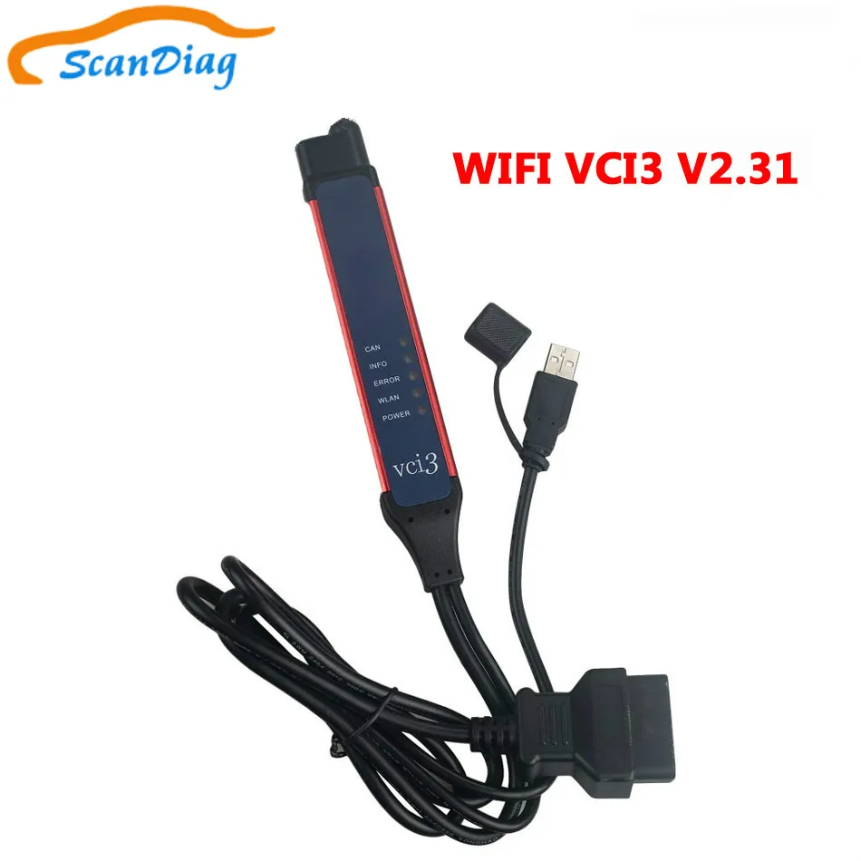 

Newest V2.31 VCI-3 OBD2 Connector VCI3 Wifi Wireless Professional Truck Diagnostic Tool with SDP3 2.31 VCI 3