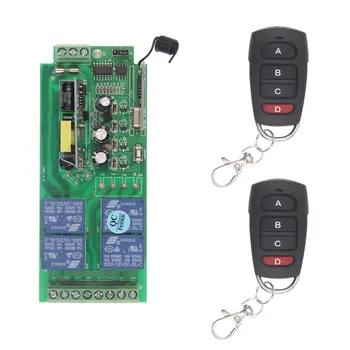 

AC 85V-265V 110V 220V 230V 4 Channel 4CH RF Wireless Remote Control Switch System Receiver + 2X Transmitter, 315 / 433 MHz