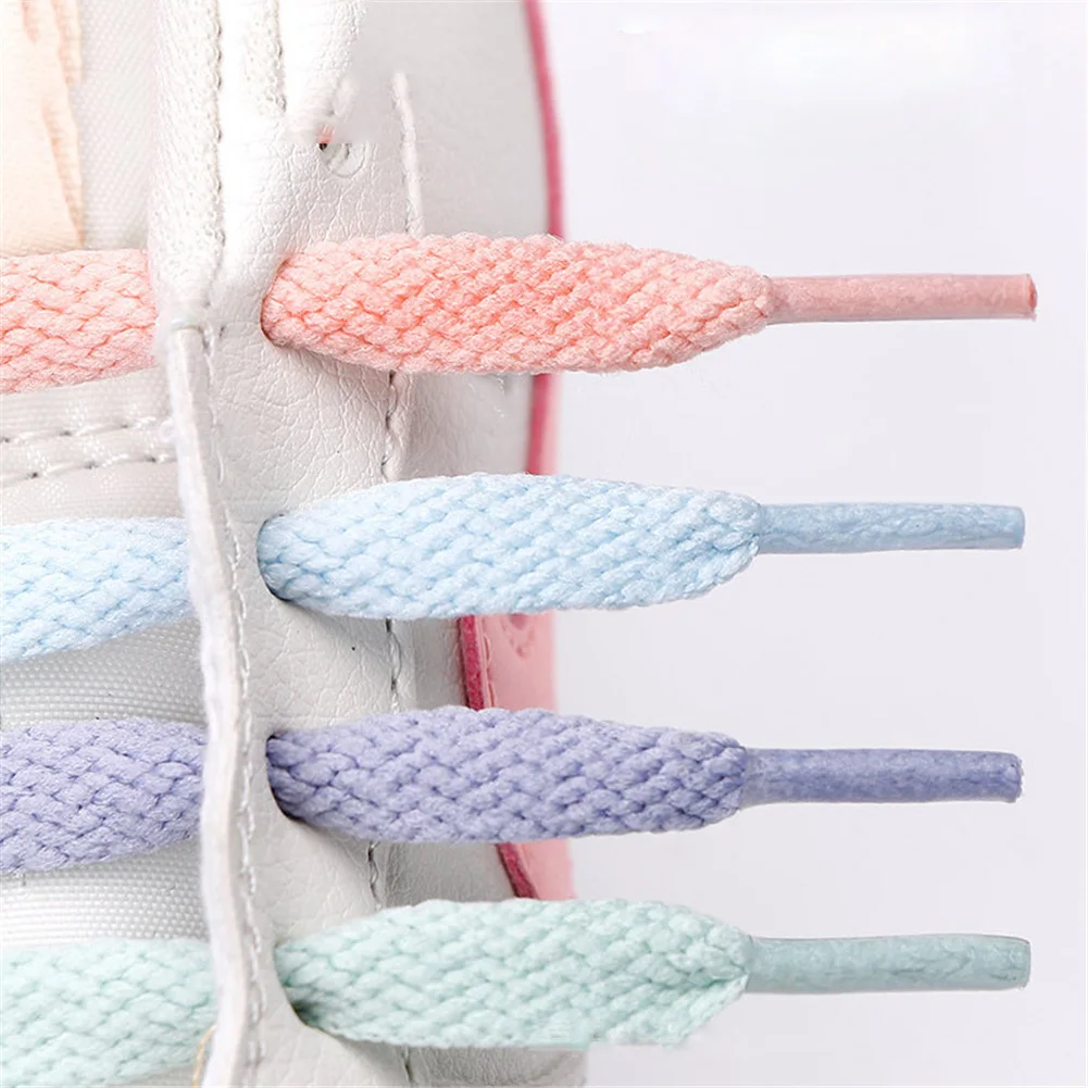 1pair 120/130/140/160CM Shoelaces Pink Sport Travel Shoelace Classic Jelly Color Flat Polyester Shoe Laces Girls Blue Shoelace