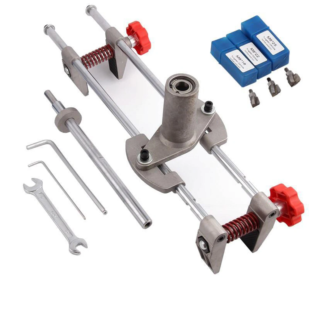 Security Door Lock Mortiser Kit 3 Cutters Door Lock Mortiser Fitting Jig Mortice Kit with Wrench Home Improvement Tool