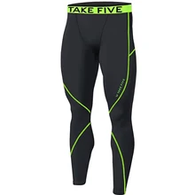 Новые дай пять Для мужчин кожи компрессионные колготки базовый Слои черный Running Pants-507