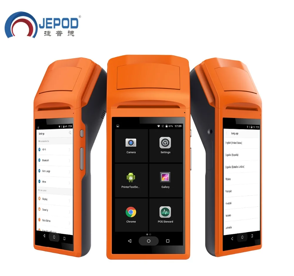 

JP-V1 5.5" Display Wifi /3G/Bluetooth Handheld Mini Android POS Terminal with Printer for supermarket/restaurant/cinema JEPOD