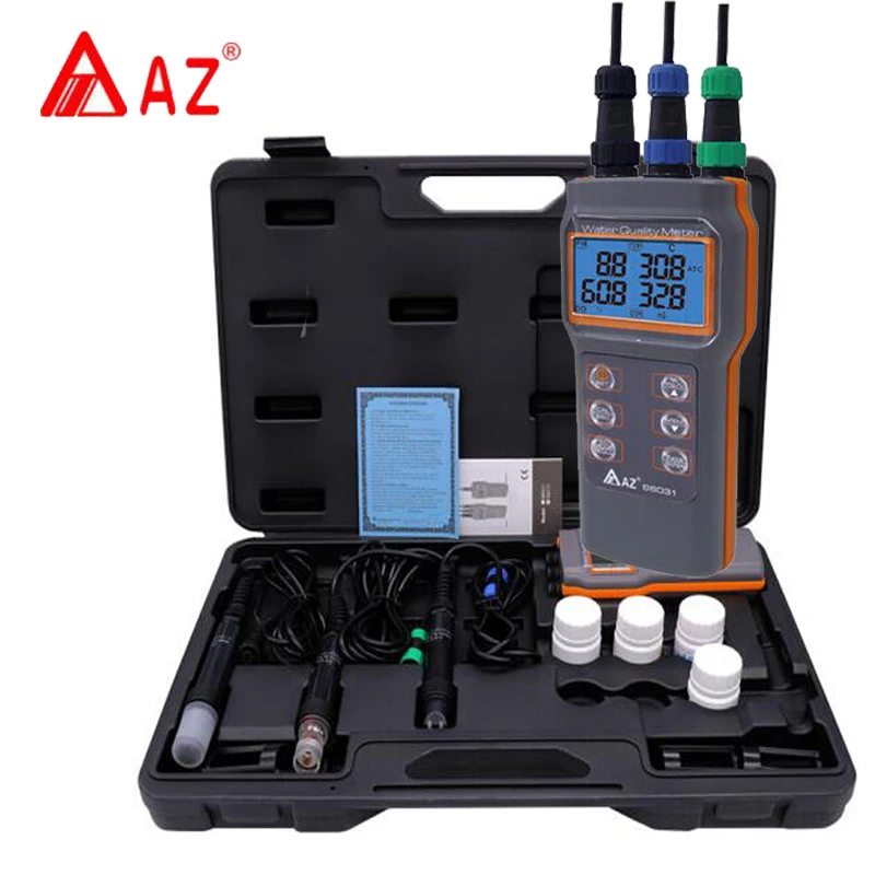 

AZ86031 Water Quality meter Portable Dissolved Oxygen Meter Dissolved Oxygen Conductivity Salinity Temperature TDS PH Tester