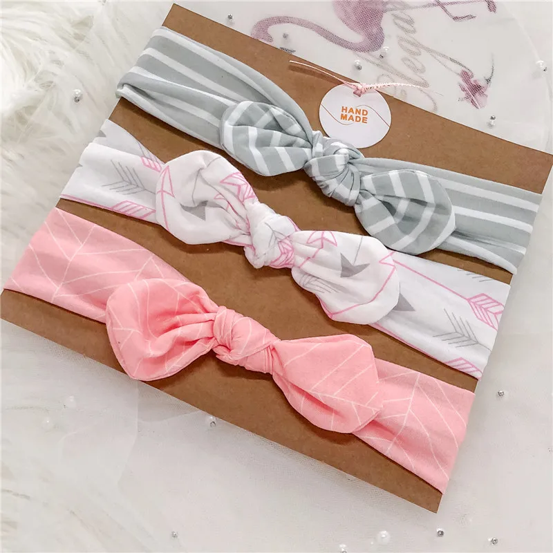 3Pc/Set Baby Headband For Girls Flower Rabbit Ear Baby Big Bows Turban Baby Hair Accessories For Children Girl Hairband