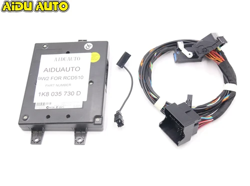 9W2 Bluetooth модуль+ жгут с микрофоном 1K8 035 730 D для VW Golf MK6 Jetta MK5 Fit RCD510 - Название цвета: Plug Play Harness