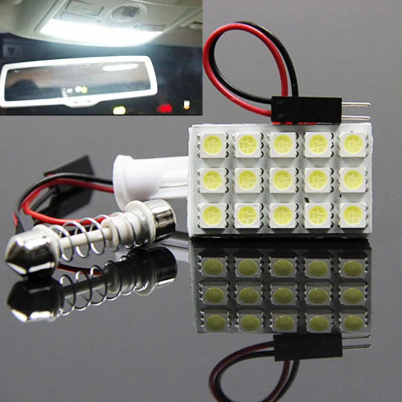 6 шт. Белый T10 15 smd 5050 Светодиодная автомобильная лампа для чтения салона