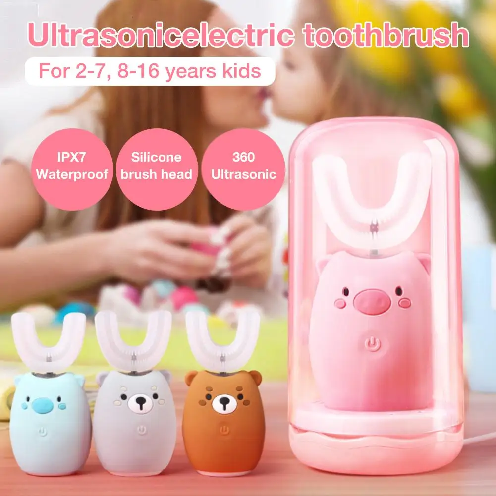 

2-12 Years Child U-white Beauty Tooth Smart Lazy Sonic Silicone Electric Toothbrush Automatic Tooth Cleaner Teeth Whitening