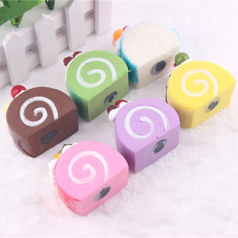 اسفنجي المعطرة السويسري لفة Squishies بطيء ارتفاع لينة ضغط محشوة اسفنجي الاطفال اللعب أحزمة هاتف المحمول هدايا مجموعات