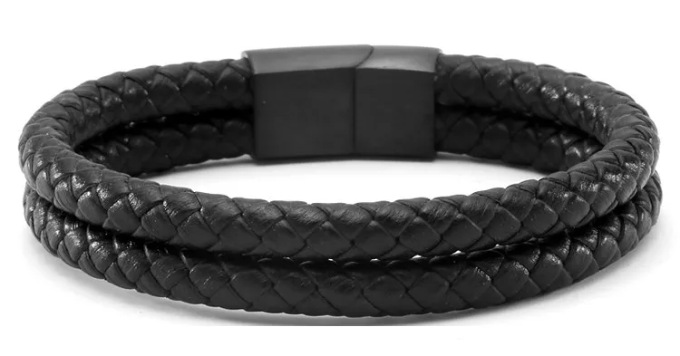 Mcllroy кожаный браслет/для мужчин/для женщин подлинный черный коричневый многослойный Плетеный магнитный браслет браслеты ювелирные изделия pulseira masculina