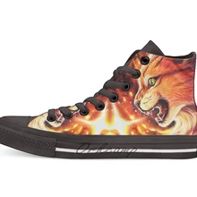 Fire Star/высокие парусиновые туфли на плоской подошве; повседневные кроссовки унисекс; Прямая