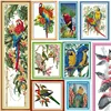 The Parrot and Flowers DMC Cross Stitch 14CT 11CT DIY Needlework Counted Chinese Cross-stitch Kits For Embroidery a Cross Crafts 1