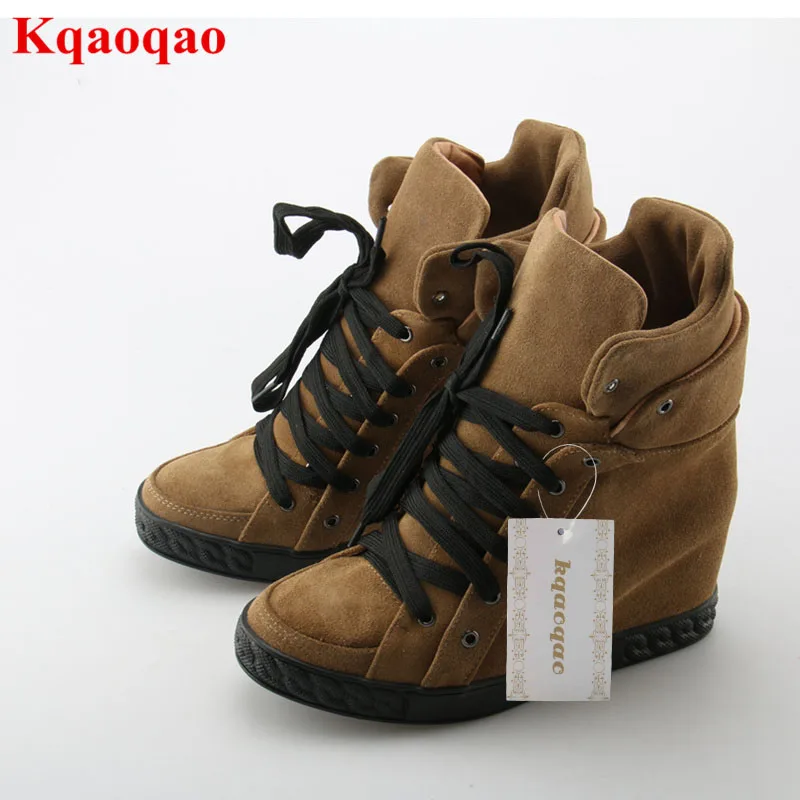 

Luxury Brand Sliver Suede Lace Up Ankle Women Boot Round Toe Platform Wedges Heel Short Botas Casual Shoe Woman Winter Booties