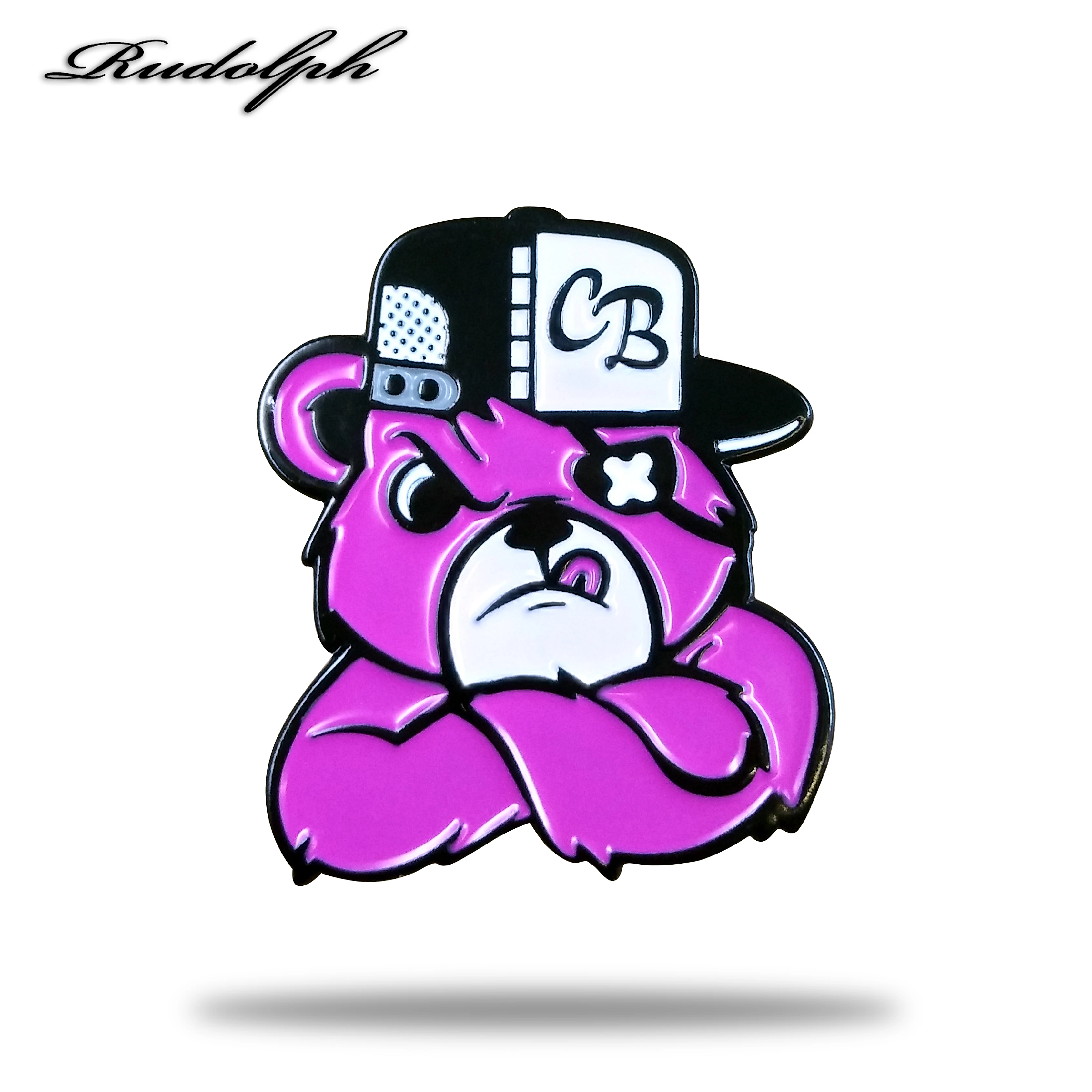 Grumpy proud bear enamel pin