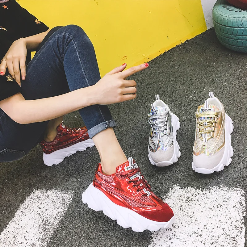 Женская обувь Кроссовки на массивной платформе zapatos de mujer chaussures femme Модная