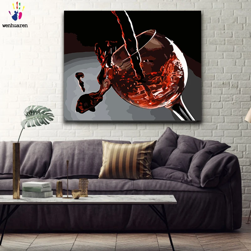DIY окраска по номерам красный картины с вином по номерам с комплекты 40x50 защелка