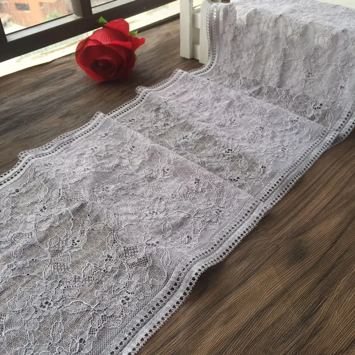 

4M/lot 22cm widened dark gray elastic openwork lace High-end ladies skirt hem accessories decoration Z1549