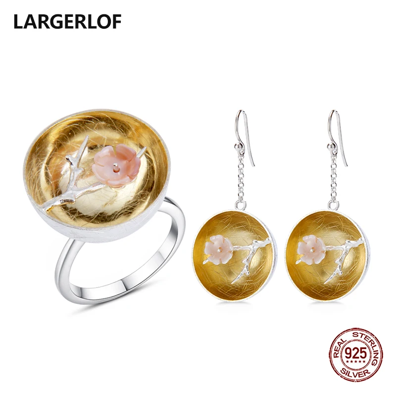 

LARGERLOF Jewelry Sets Silver Women 925 Sterling Silver Fine Jewelry Handmade Jewelry 925 Silver Set Jewelry JS50018