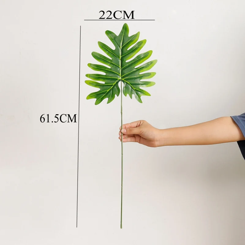 1 шт. большие тропические листья пальмы искусственные растения зеленый пластиковый лист поддельные растения для дома и сада украшения Аксессуары - Цвет: B