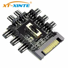 

1 to 8 3Pin 12V Fans Hub Splitter PC Computer Pwm Cable 4Pin for Molex / SATA Cooler Cooling Speed Controller Adapter for Mining