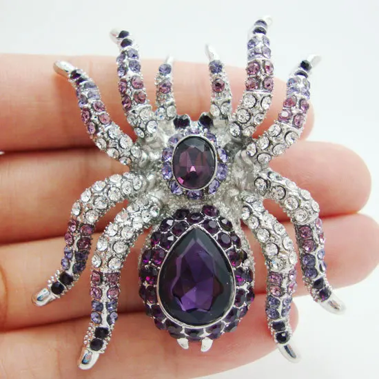 Vintage Style Spider Shape Alloy Brooch Pin Inlaid Colorful Shiny  Rhinestone Animal Theme Brooch Halloween Decoration Gift - Temu
