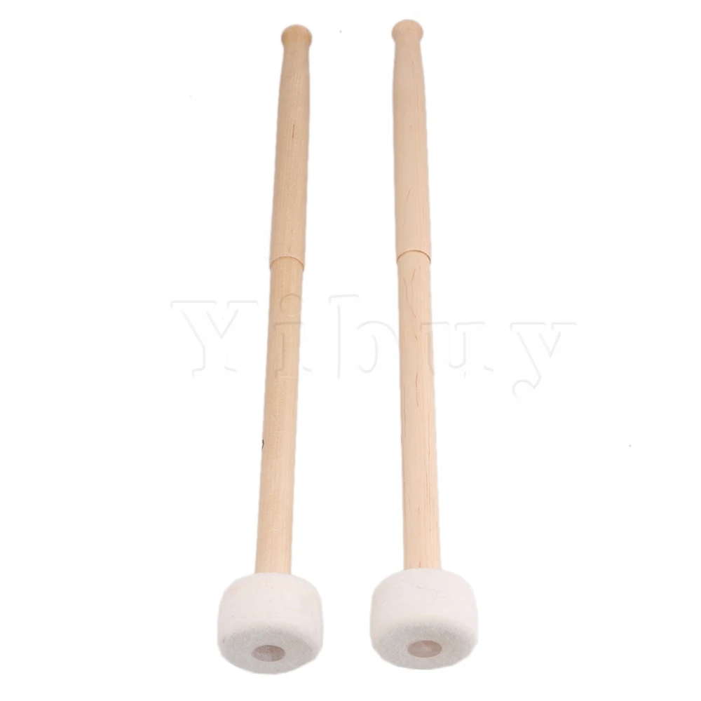 

Yibuy 14 Inch Maple Handle Mallet Timpani Stick Multi-Purpose Felt Mallet Pack of 2