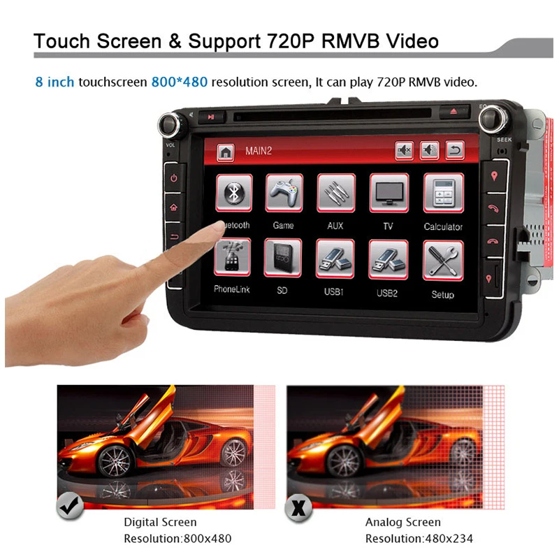 Автомобильный DVD плеер Eunavi 2Din 8 дюймов GPS навигация для VW Passat CC Polo GOLF 5 6 Touran EOS T5 Sharan
