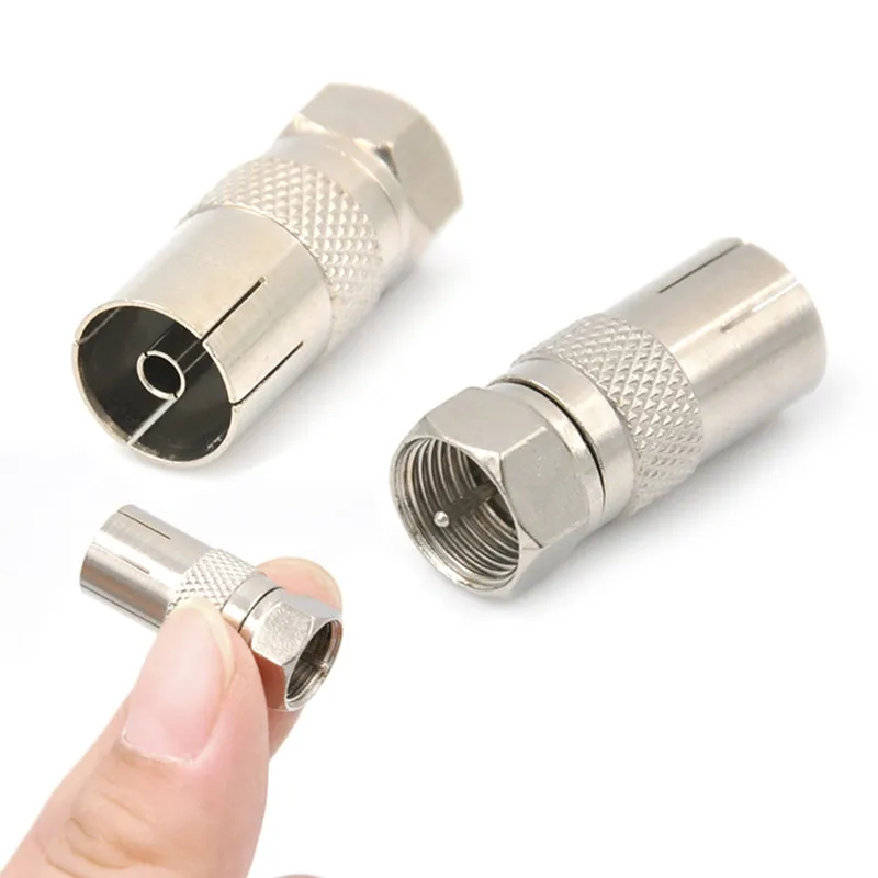 1pc / 5pcs Durable Zinc Alloy F Adapter Converter Male To Female Coax Socket For Satellite TV DVR Coaxial Connectors | Обустройство