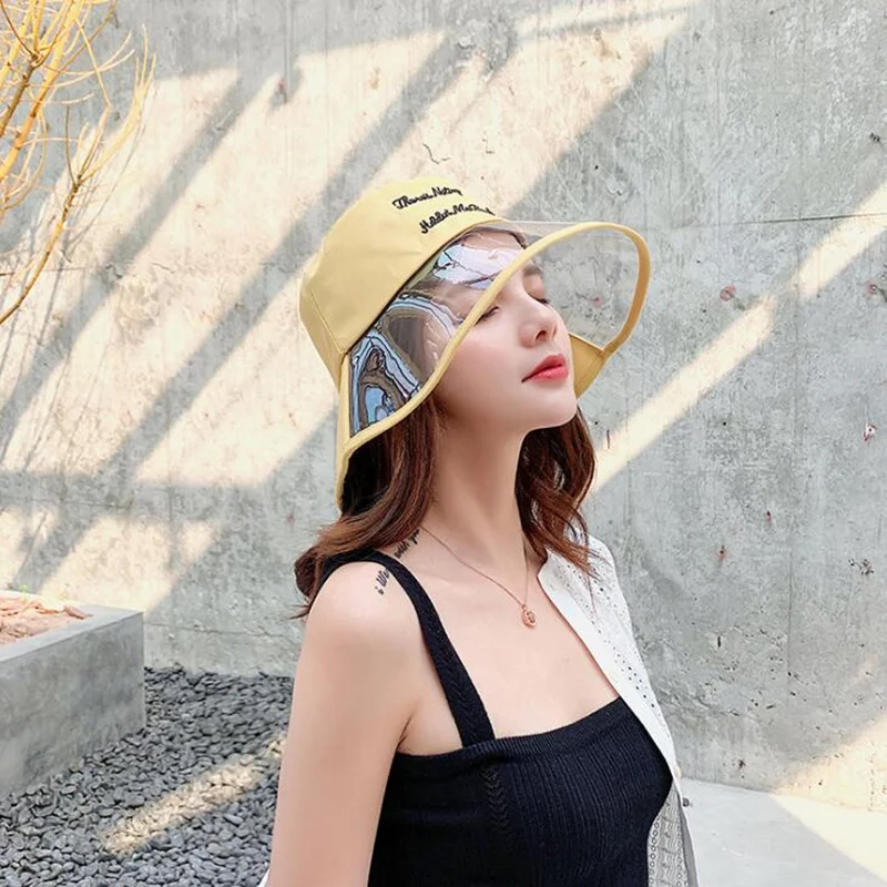 

2019 New Letters Fashion Hat Summer Beach Travel Plastic Bucket Hats UV Protection Sun Hat Femal H3