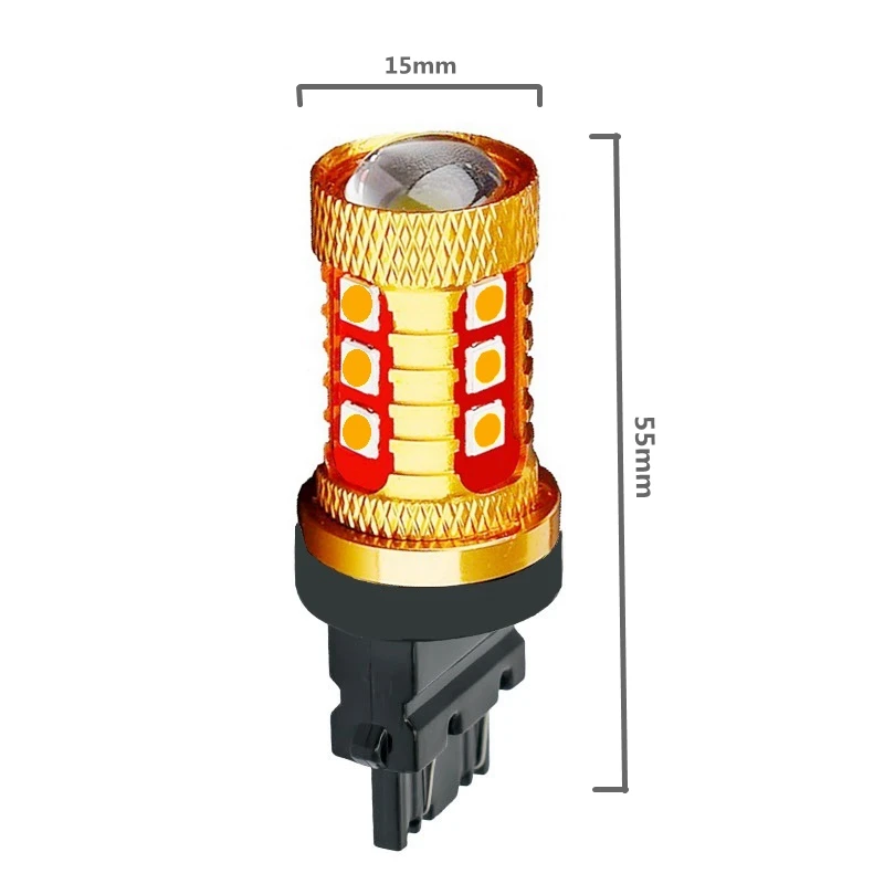 2 шт. 3157 3156 супер яркий 1000LM 15 SMD 3030 светодиодный Янтарный сигнал поворота белый P27W T25 автомобильная лампа заднего хода красный P27/7 W Автомобильный тормозной светильник