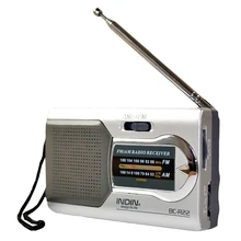 Топ предложения INDIN серебро Мини Телескопическая антенна am/fm Портативный мир Тонкий Карманный приемник