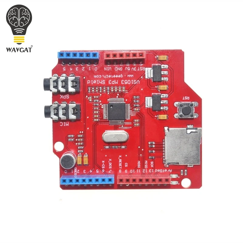 WAVGAT VS1053 VS1053B стерео аудио MP3 плеер щит пластинка панель расшифровки жидкокристаллического дисплея МОДУЛЬ макетной платы с TF слотом для карт для Arduino UNO R3