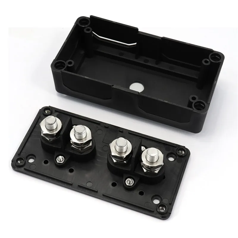 Bus Bars DC 48V 200A 4 car Bus boat power distribution bar with 4xM10 Terminal asparagus vehicle truck RV Cable organizer box02