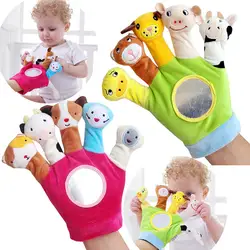 Детская игрушка перчатка мультфильм животное палец плюшевые игрушки на пальцах биологическая Детская кукла Дети Обучающие Ручные куклы