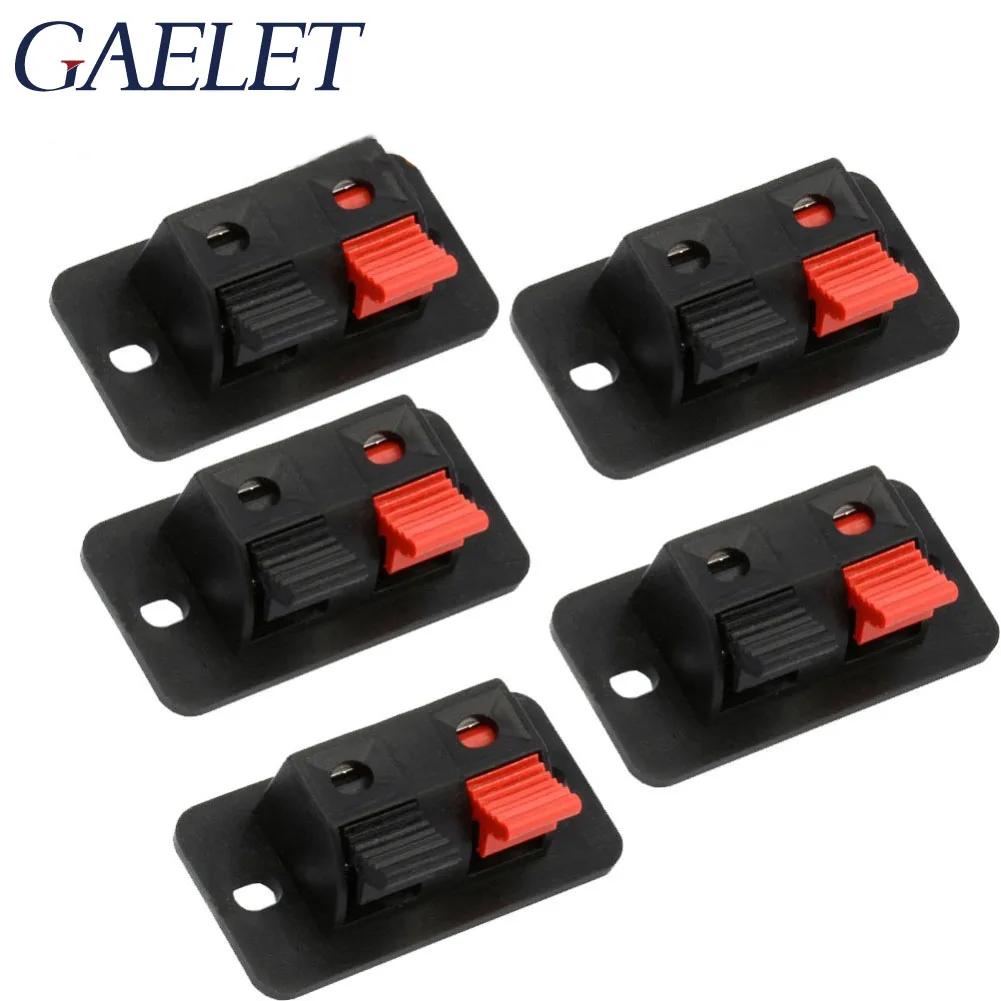 

2019 Hot 5 Pcs 2 Positions Connector Terminal Push in Jack Spring Load Audio Speaker Terminals zk30