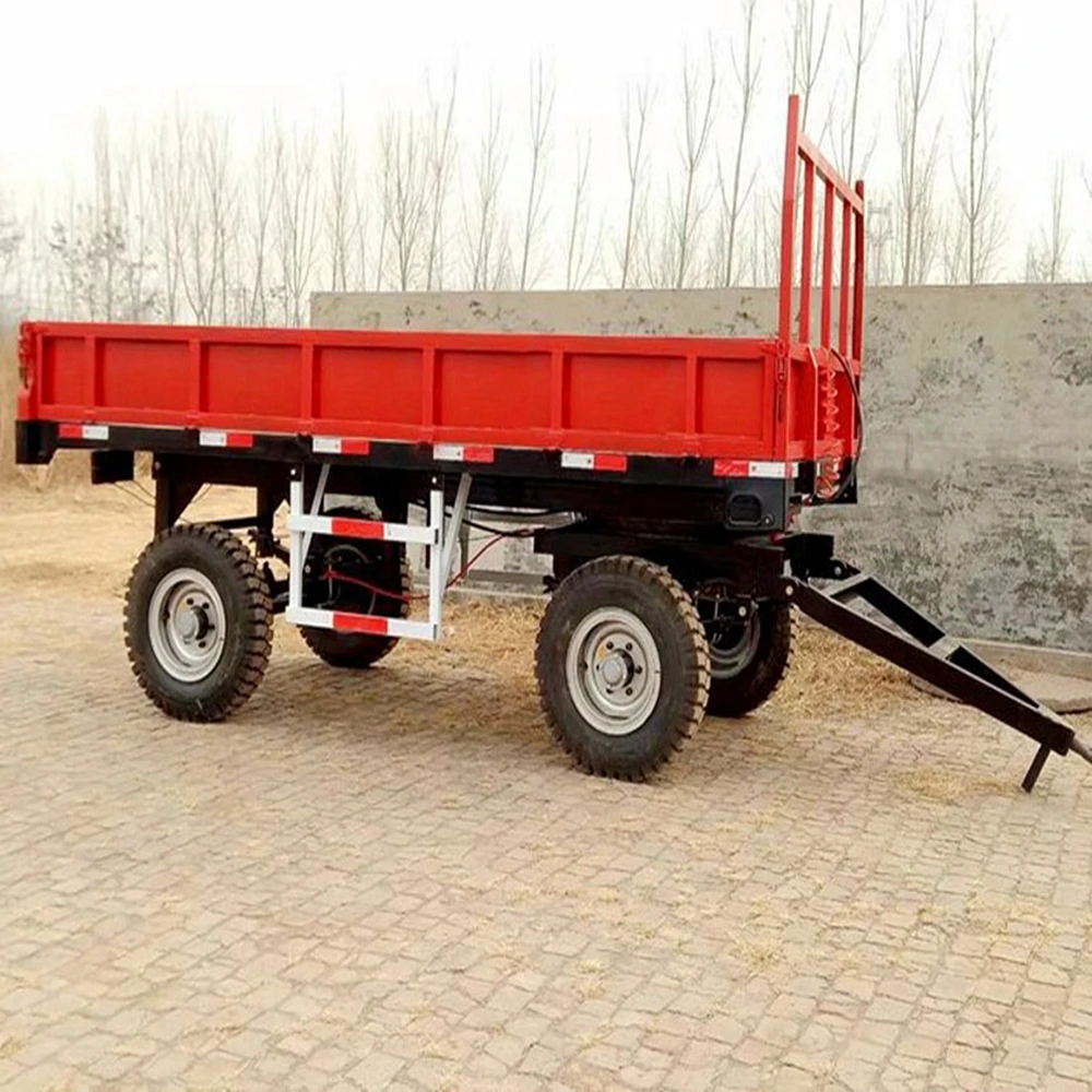 Изготовленный на заказ дизайн Самосвальный полуприцеп 3 тонный тракторный прицеп с гидравлическим подъемником