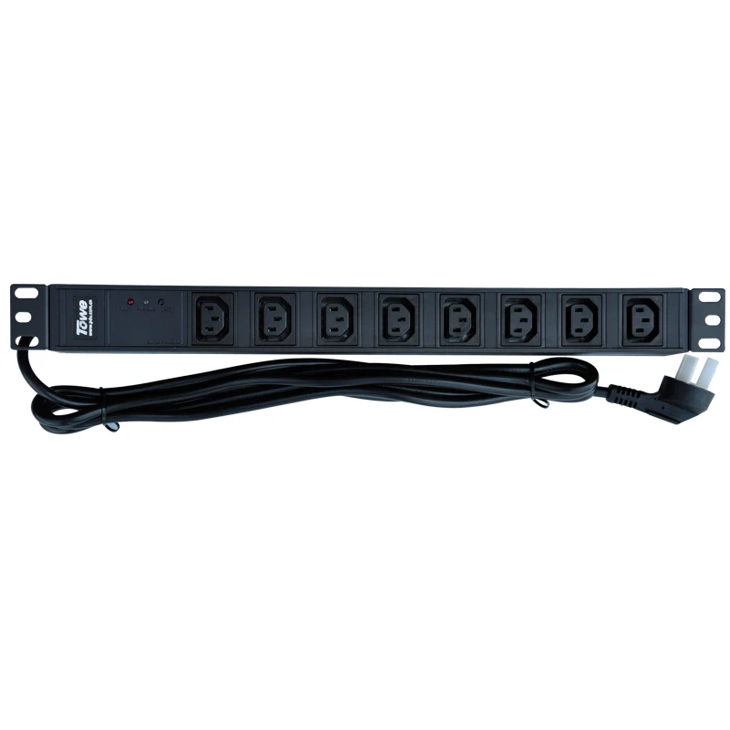 

TOWE EN10/I818S 10A 8 WAYS IEC320 C13 WITH SPD PDUs 19" Cabinet socket Power distribution Units