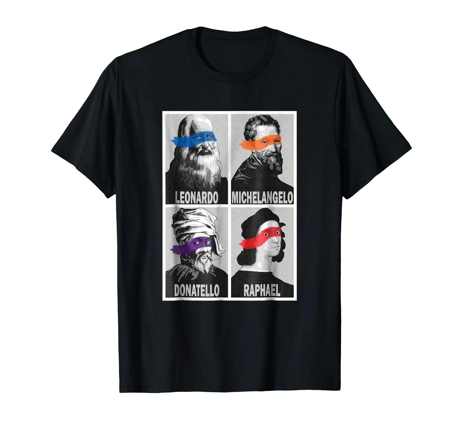 Leonardo Michelangelo Donatello Raphael Ninja Artists Cotton Black 2019 Summer Men New High Quality Custom Printed T Shirts | Мужская