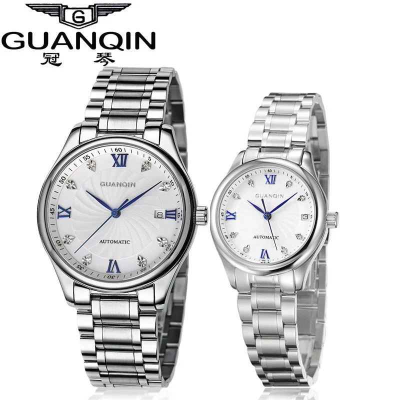 GUANQIN Luxury Lovers Watch Top Brand Women Men Watches Waterproof Sapphire Crystal 316L Stainless Steel Couple Watches 2 Pieces (5)