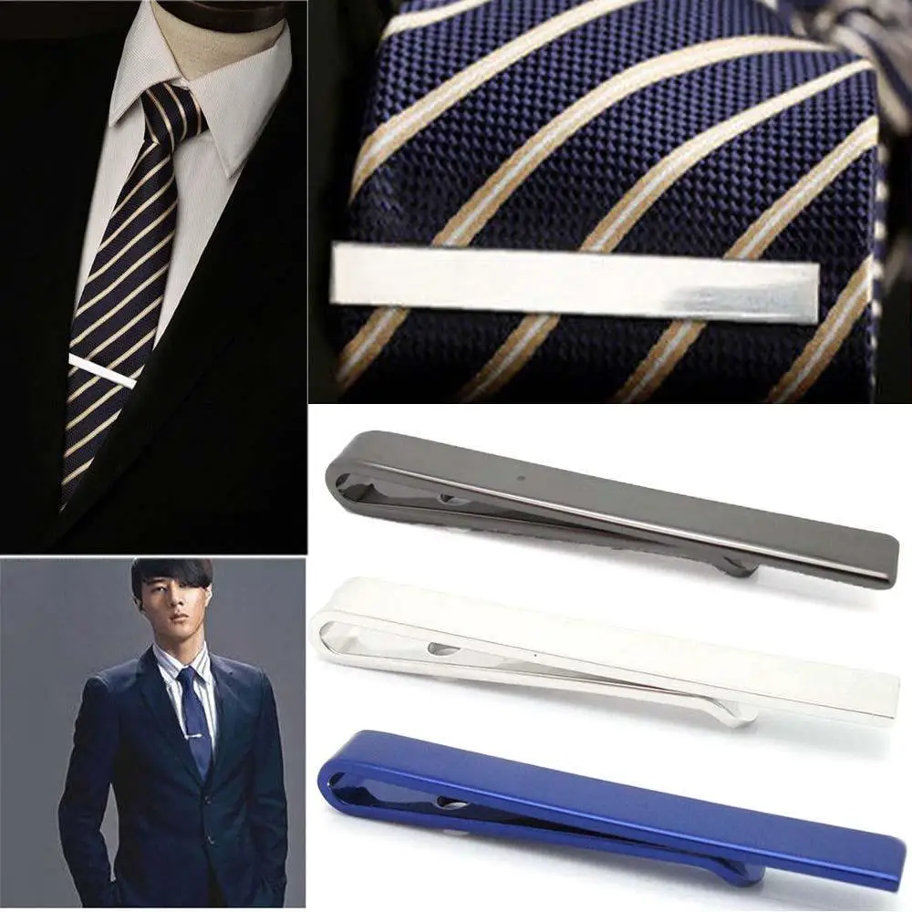 

1 Pc Formal Men's Alloy Metal Fashion Silver Simple Necktie Tie Pin Bar Clasp Clip Accessories For Men's Suit Nice Gift