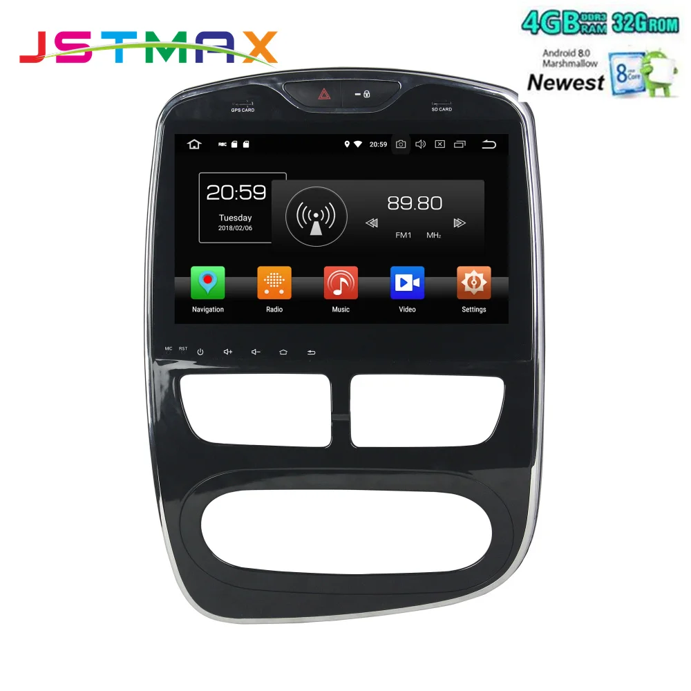 10.1" Octa core Android 8.0 Car radio gps for Renault Clio 2015 2016